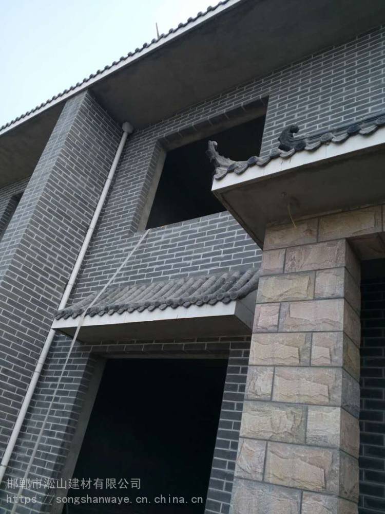 中式瓷砖淞山建材灰色面砖仿古外墙砖古建筑墙面火锅店室内墙外墙贴片