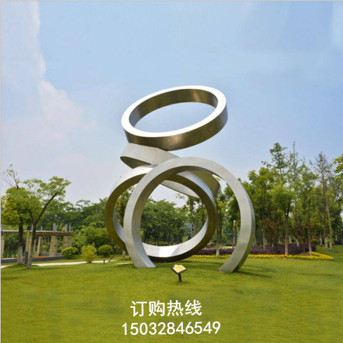不锈钢五环雕塑 室外软装 固体五环雕塑厂家