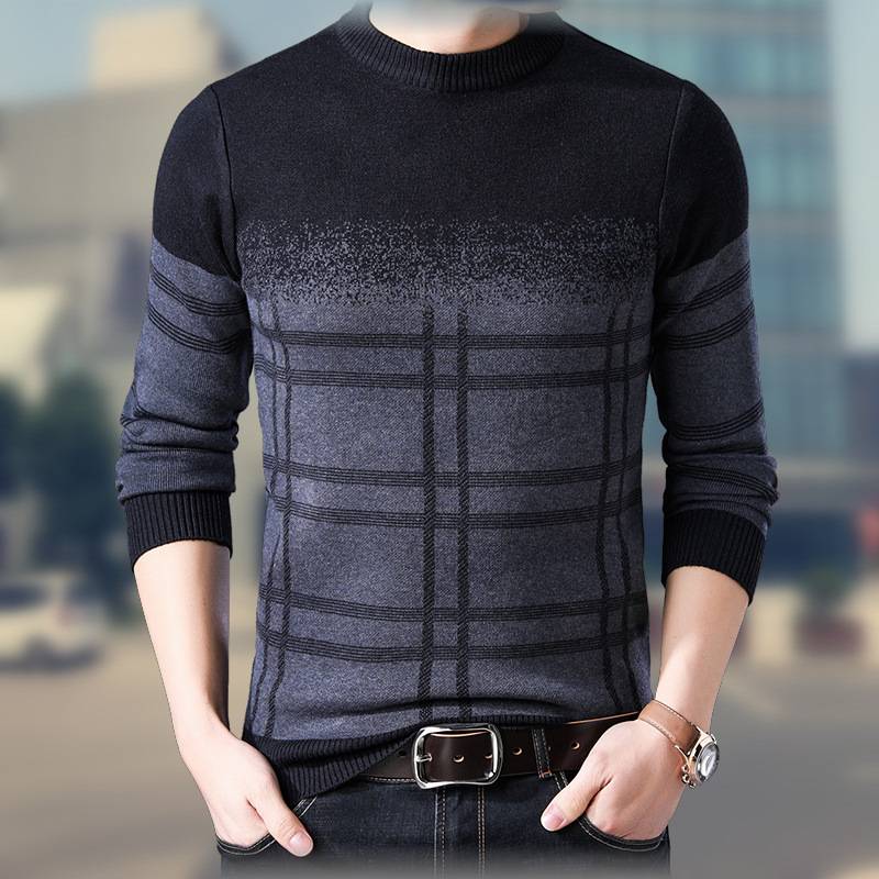 保暖毛衣休闲长袖圆领外贸出口T恤服装批发秋装库存长袖男装t恤