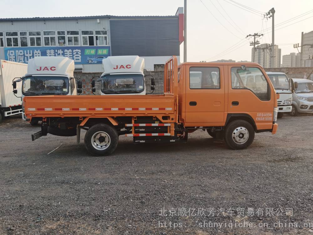 北京新能源电动双排卡车庆铃五十铃电动双排工程电动卡车