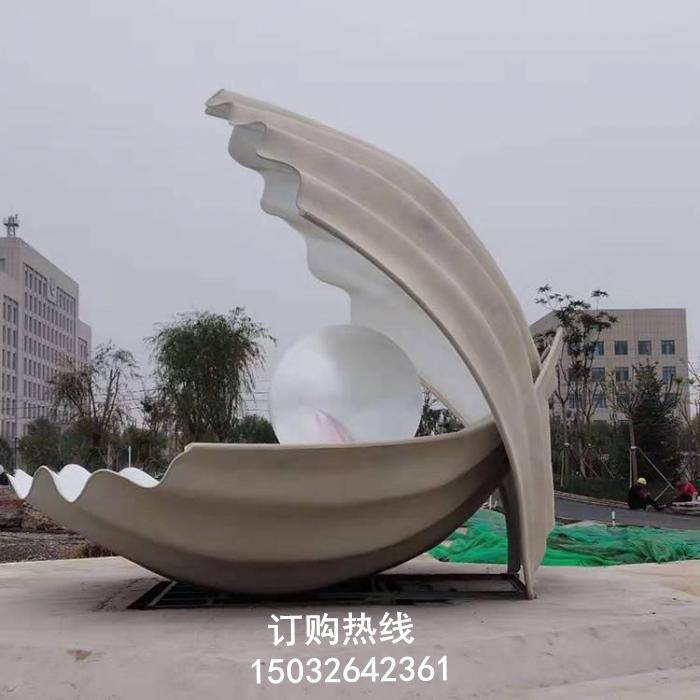 玻璃钢贝壳雕塑 露天雕塑 水景贝壳雕塑厂家