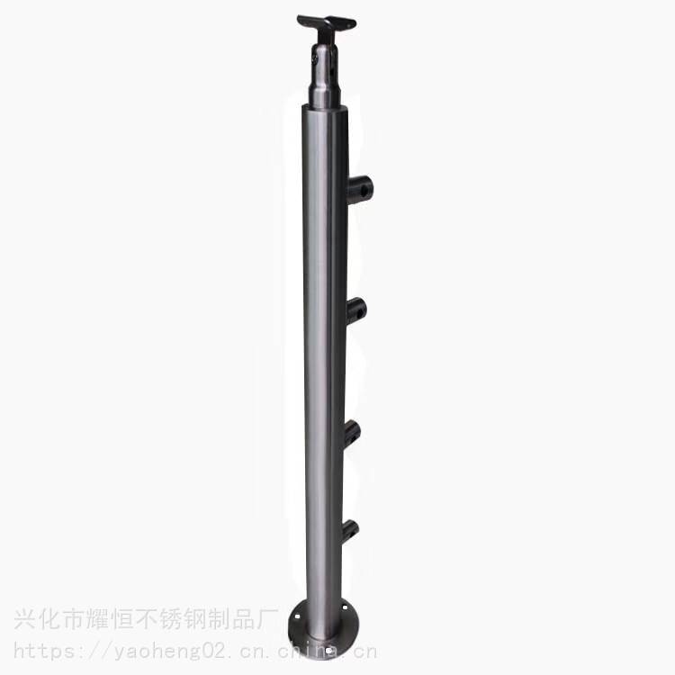 人行道隔离栏杆 不锈钢桥护栏 不锈钢立柱玻璃栏板图集 非标定制
