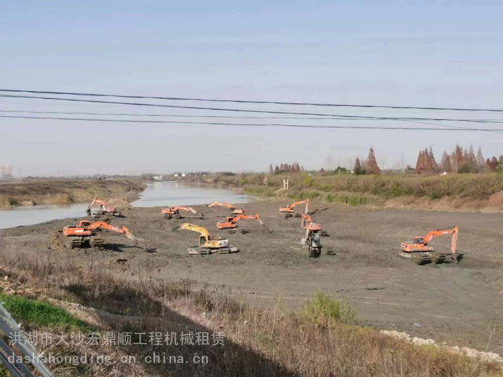 宁波哪里有水上挖机出租清淤