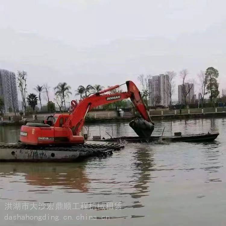 黔东周围水陆挖掘机出租哪里有履带式浮箱挖机租赁