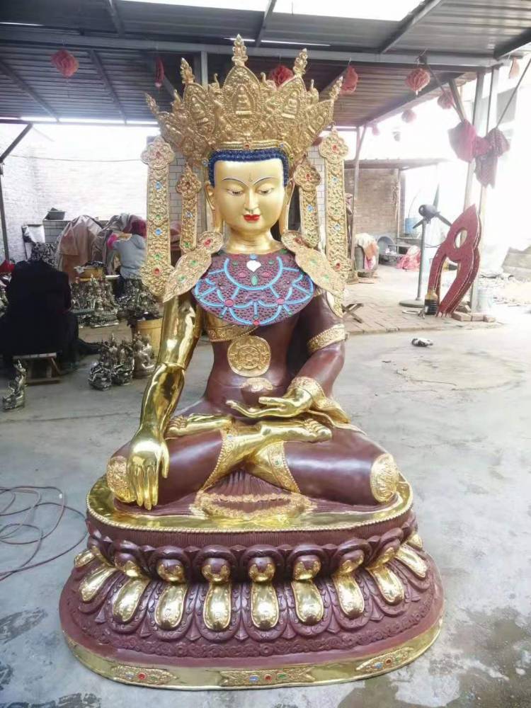 纯铜铸造大型藏传铸铜1米释迦牟尼12岁等身佛 觉悟佛密宗佛像定做】
