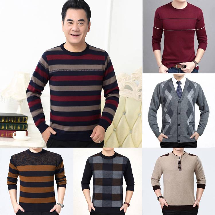 保暖毛衣休闲长袖圆领外贸出口T恤服装批发秋装库存长袖男装t恤