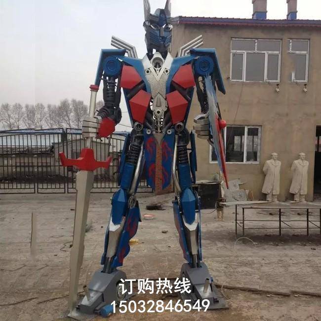 铁艺机器人雕塑厂家 美陈雕塑 空中机器人雕塑厂家 