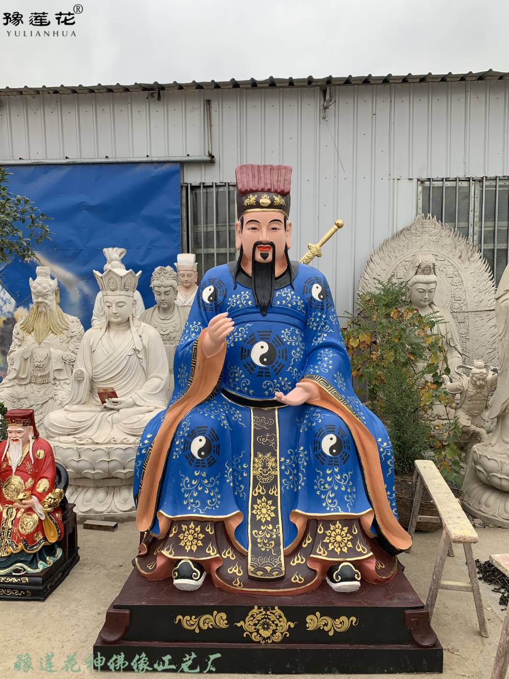 铁拐李何仙姑 八仙雕塑厂家 全真祖师爷神像 纯阳大帝神像