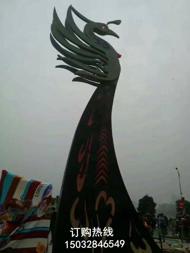 切面凤鸟雕塑厂家 街景小品 多彩凤鸟雕塑厂家  景观雕塑