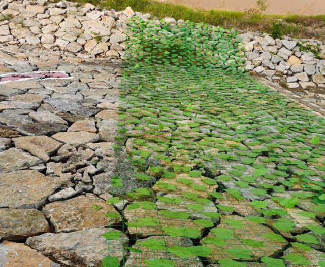 云南省保山市施甸县仿真树叶网-山体防护树叶网