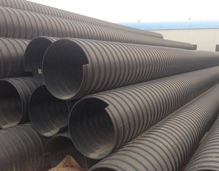 云南省红河州河口县HDPE钢带增强波纹管-HDPE缠绕波纹管-钢带缠绕管