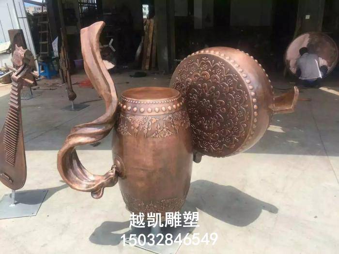 剪纸战鼓雕塑厂家  街景小品 仿真战鼓雕塑厂家 