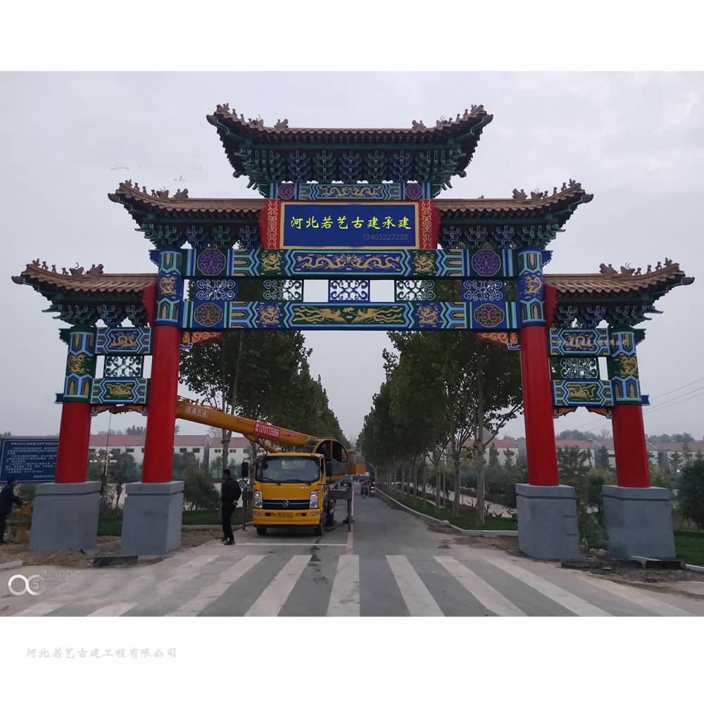日照承接门楼牌坊施工门楼牌坊价格古建门楼制作价格