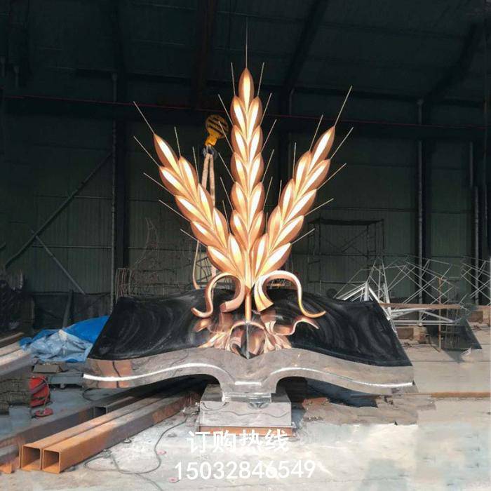 彩绘麦穗雕塑厂家 公园雕塑 钢管麦穗雕塑厂家 动态雕塑