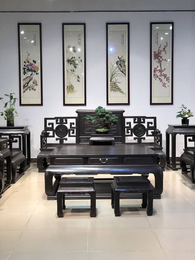 广东红木明式家具国展苏式红木紫光檀客厅沙发椅家具款式雅集