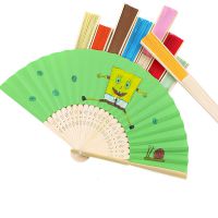 7寸空白纸扇 儿童绘画涂鸦彩色折纸扇子diy幼儿园手工材料批发