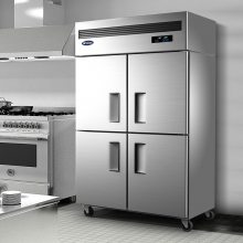 银都四门双温风冷冰箱商用保鲜柜冷藏冷冻柜厨房工作台展示柜烘焙冰柜