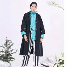 欧丝蒂雅文19秋冬韩版风衣品牌折扣女装淘宝直播