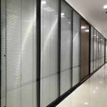 *办公室玻璃电动百叶隔断