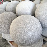 组装式五莲花直径40公分隔离墩石球与底座分离的五莲花石球