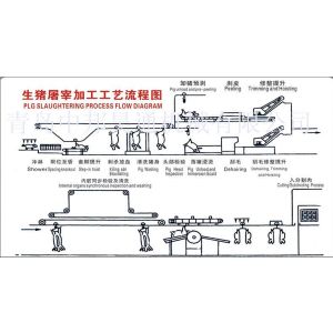 供应屠宰场(厂)设备-屠宰机械-屠宰流水线-猪加工工艺流程图