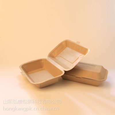 厂家常年供应泉林本色纸餐盒饭盒外卖盒打包盒麦秸秆制作不漂白环保
