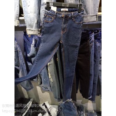 贵阳库存服装便宜牛仔裤韩版女装裤子弹力小脚裤九分裤清货清货