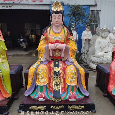 泰山娘娘神像雕塑厂家 三霄娘娘佛像 泰山奶奶神像 豫莲花寺庙