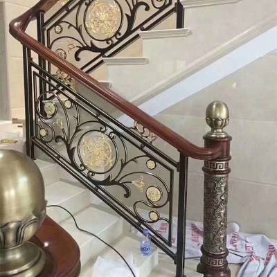 忻州金属雕花护栏扶手楼梯安装铝板艺术镂空栏杆装饰yu366
