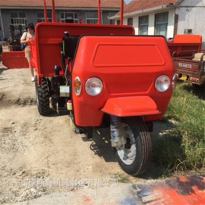 运输小型三轮翻斗自卸车载重一吨工程短途倒料车柴油大动力翻斗车价格