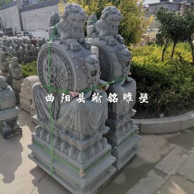 石雕门墩抱鼓石一对门鼓仿古青石石墩门枕石庭院别墅门口石鼓摆件