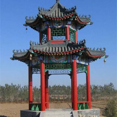 沧州仿古亭子实木凉亭制作