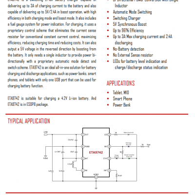 移动电源设计芯片钰泰eta9742eta97413a充电电流esop8