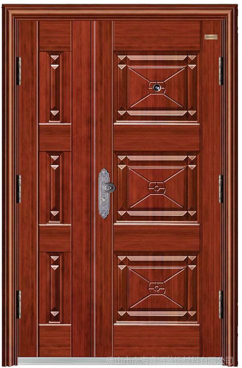 供应品牌木门佛山双扇大门别墅双开木门子母门出口订做图片