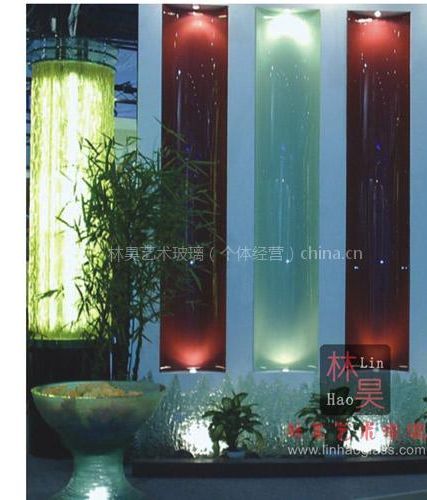 佛山林昊玻璃厂家专业生产热熔玻璃 叠烧流水幕墙装饰玻璃LH-Y005
