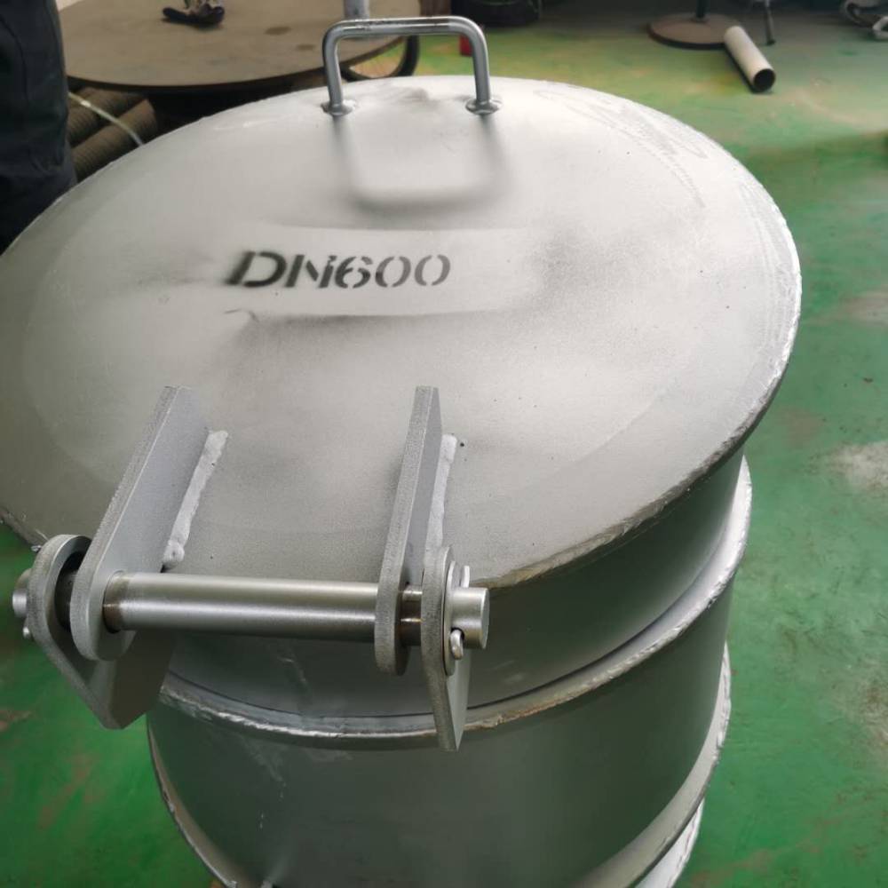 福建dn450压力容器人孔标准10吨锅炉用人孔垂直吊杆带劲平焊法兰人孔