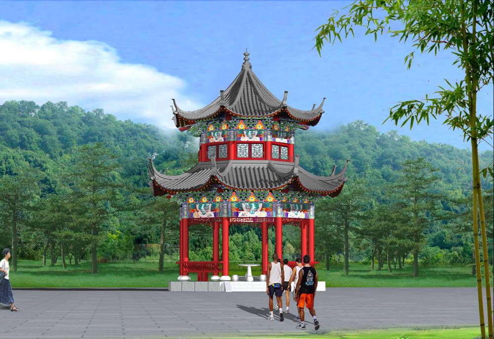 古建三层凉亭仿古三层亭子施工三层六角凉亭