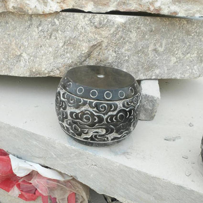 现代古建石头柱墩圆形雕花石墩样式图片