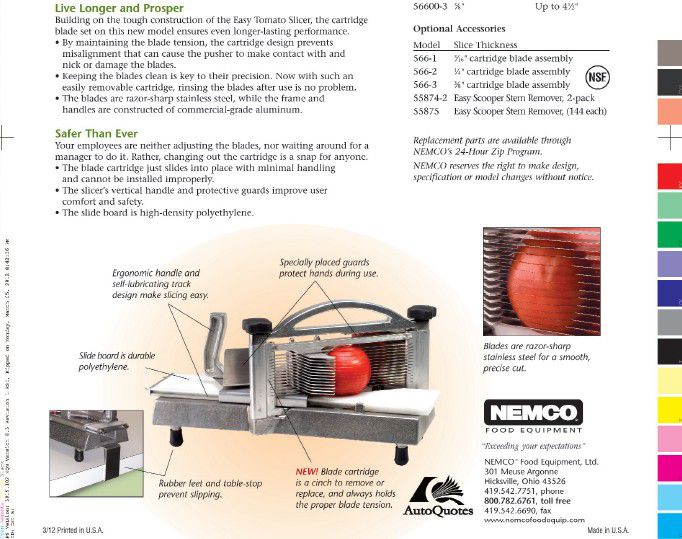 Nemco 56600-3, 3/8-inch Slice Easy Tomato Slicer II