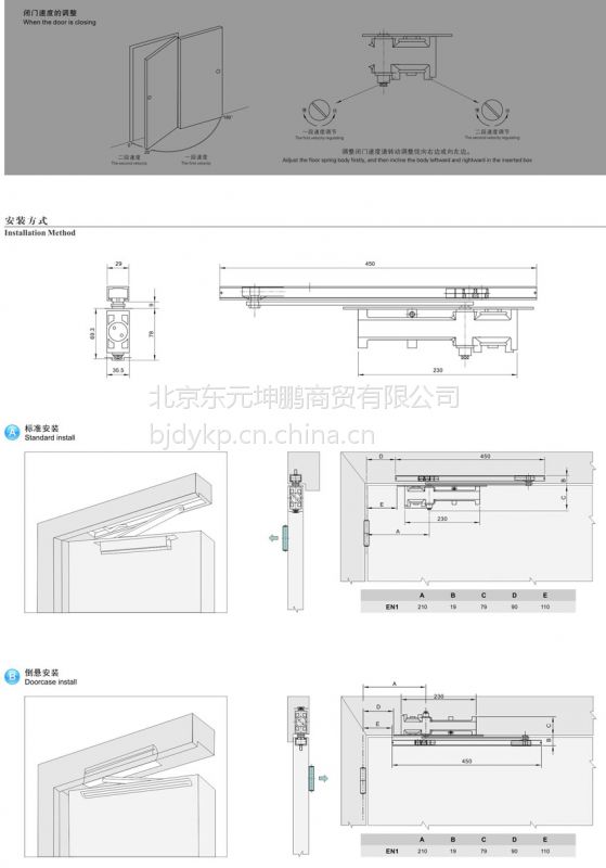 暗藏闭门器预留尺寸图图片