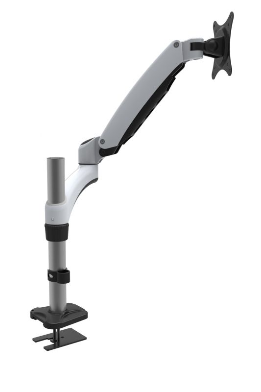 单臂弹簧电脑显示器支架铝合金旋转伸缩升降桌夹锁孔打孔图片