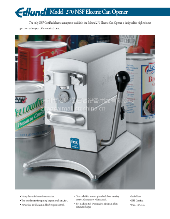 Edlund 270 Two-Speed Tabletop Heavy-Duty Electric Can Opener