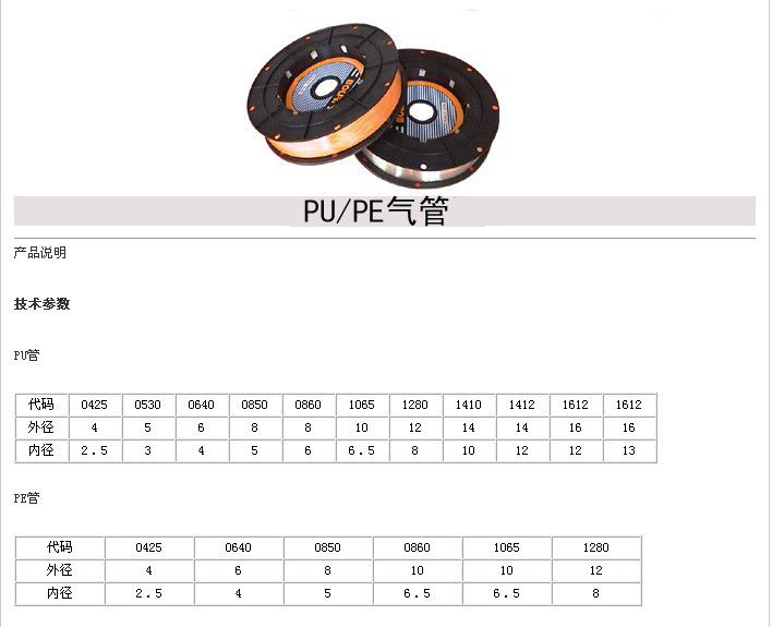 供应pu管气源软管pu64气管外径6mm内径4mm壁厚1mm