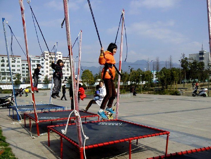 供应辰宇哪里儿童蹦极充气蹦蹦床游乐设施厂家图片