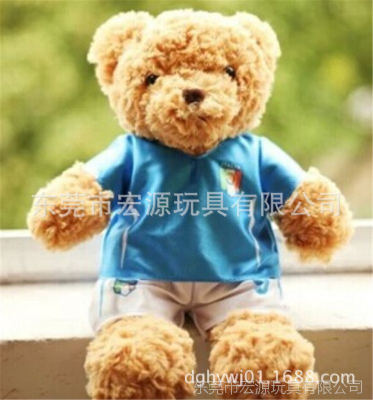厂家来图定做15CM-65CM熊娃娃 东莞毛绒玩具加工生产 穿衣泰迪熊