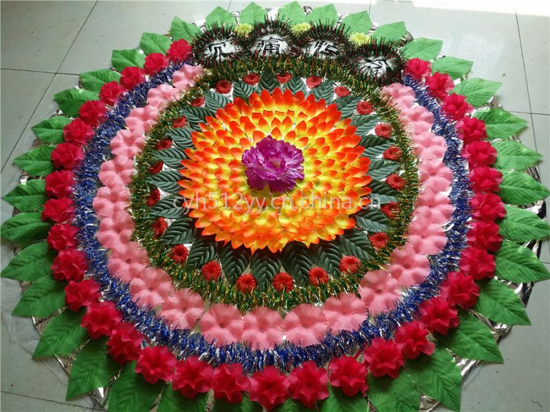 2米花圈a05雄县米家务镇正乾花圈厂批发各尺寸布花圈可来样订做图片