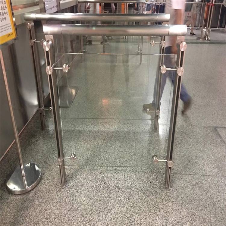 金聚进靖江市图书馆实心配件立柱不锈钢扶手厂家