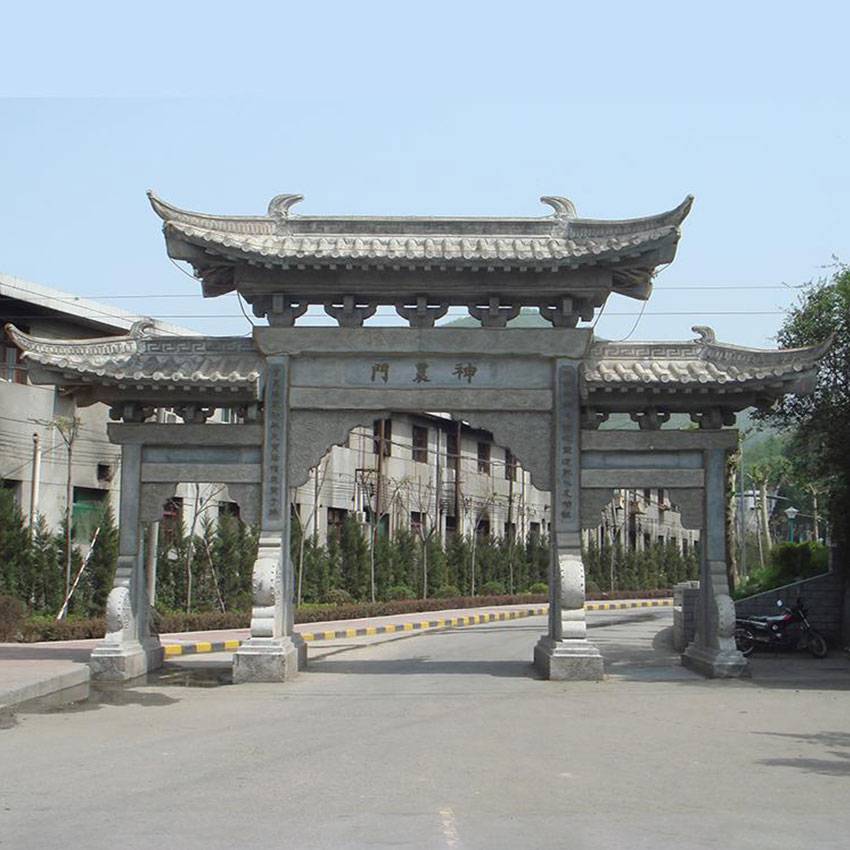 【乡村集镇石牌坊 出入口景观石牌坊 石材门楼加工