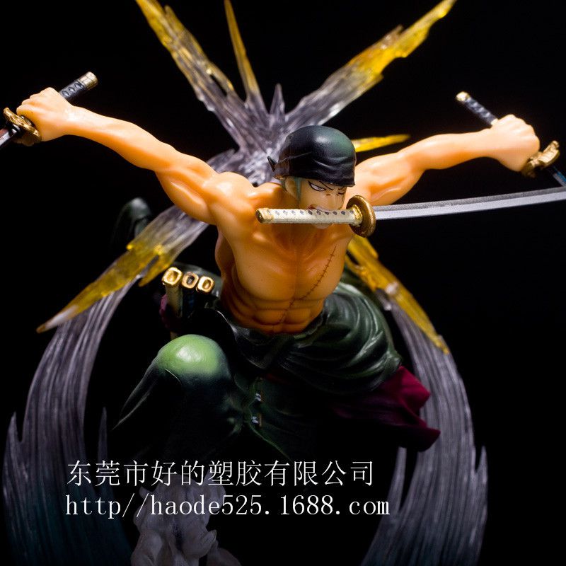 潮流动漫海贼王pvc公仔三刀流罗罗诺亚索隆卓洛佐罗icti认证