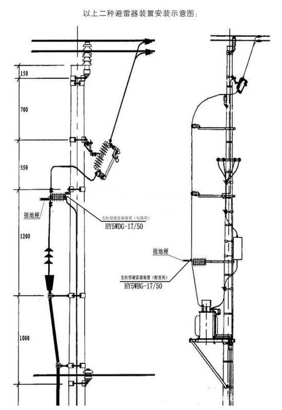 hy5wdg1750型支柱避雷器装置电缆终端用多功能变台式避雷器